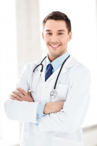 male doctor with stethoscope